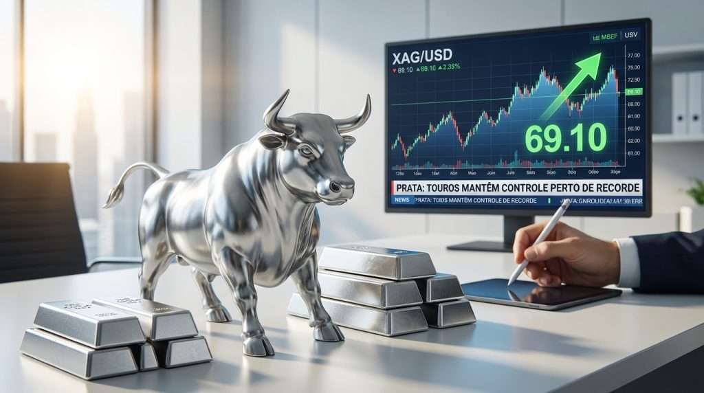 Prata: Preço ainda limitado abaixo de US$ 75, com momentum mantendo viés de baixa