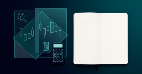 Composição editorial abstrata sobre comparação de futures e CFDs em mesas proprietárias com gráficos e checklist de risco