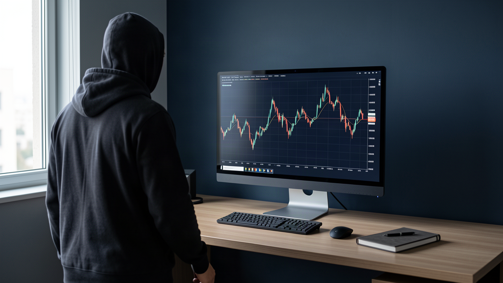 Trader se afasta do monitor para rever o plano após uma perda